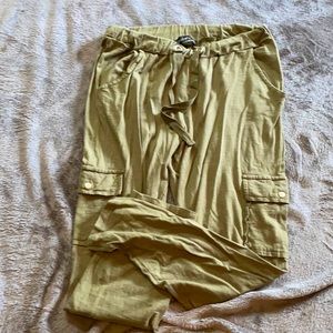 Olive cargo jogger pants